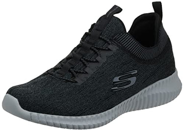 Skechers Herren Elite Flex Hartnell Slip On Sneaker, Black Gray Mesh Trim, 45 EU im Sale